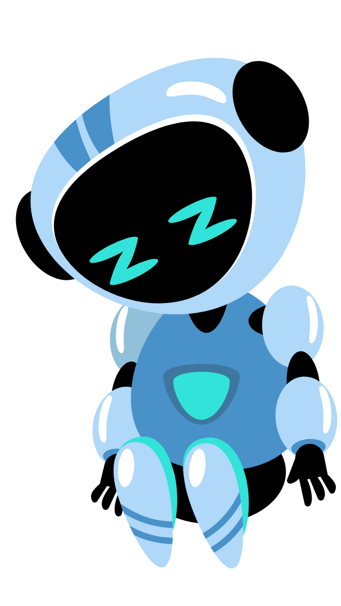 illustration of a sleeping robot